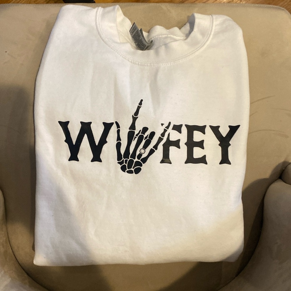 Skeleton wifey crew neck sweatshirt